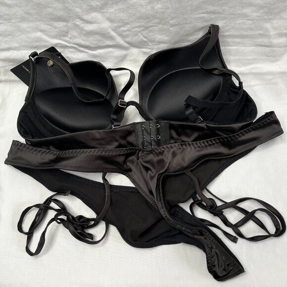 House Of Desire Womens 1X/2X Black Bra and Bikini Lingerie Set - Picture 7 of 8
